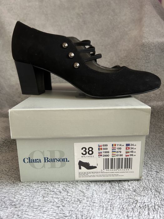 Czarne buty na obcasie Czółenka