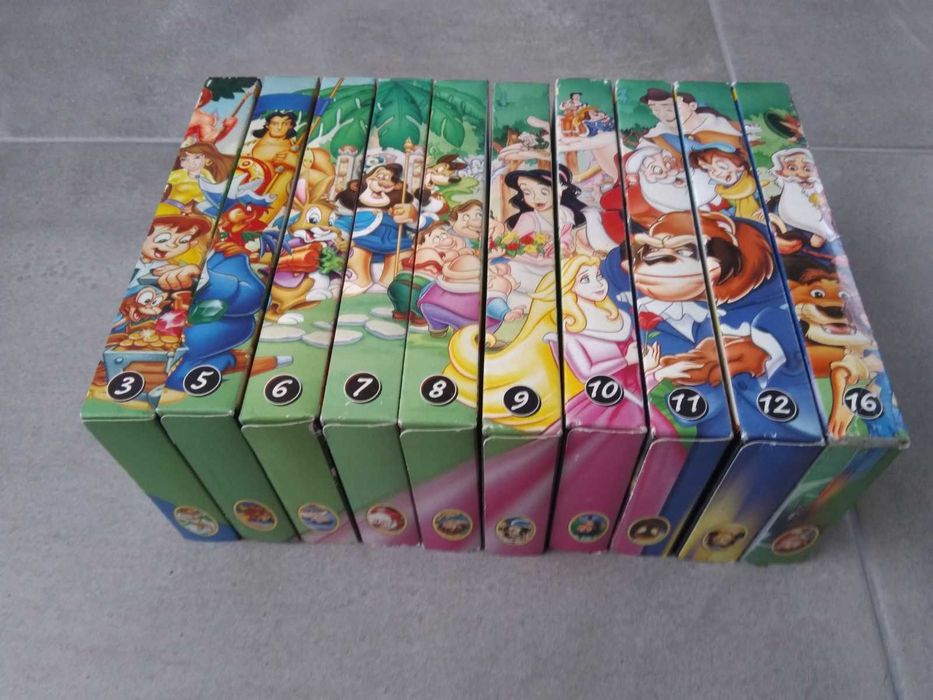 Coleção Cassetes VHS c/ Histórias Infantis Clássicas-Desenhos Animados