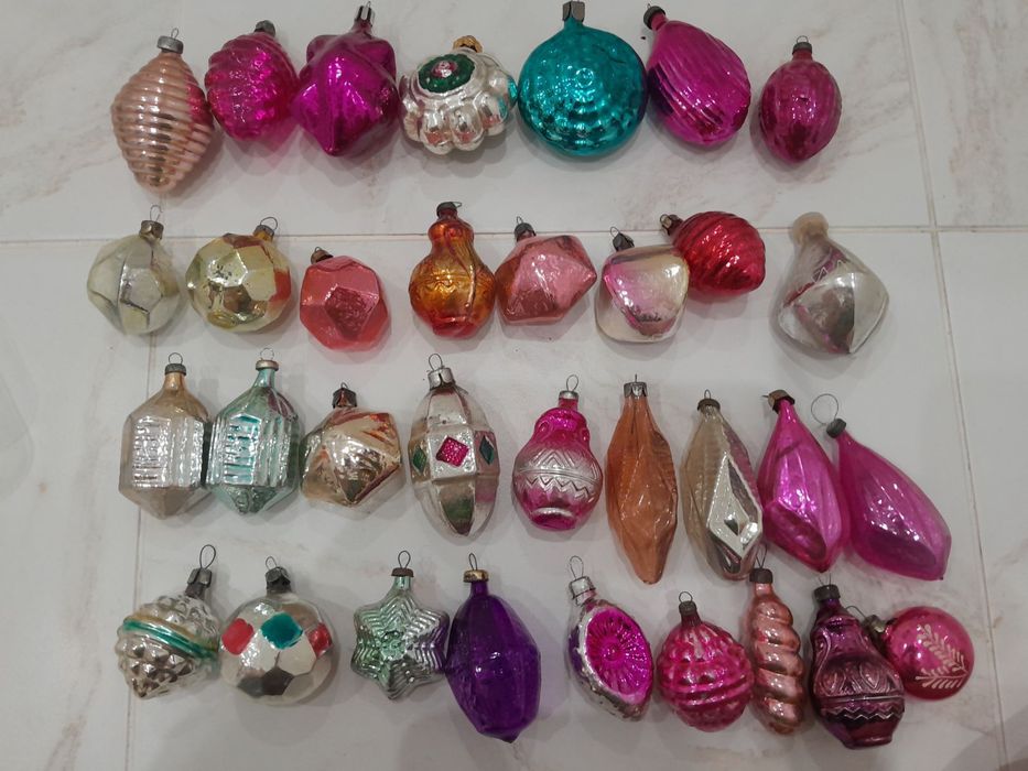 Елочные игрушки СССР новорічні іграшки  Ялинкові