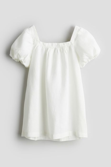 Сукня лляна легка літня біла для дівчинки h&m  128