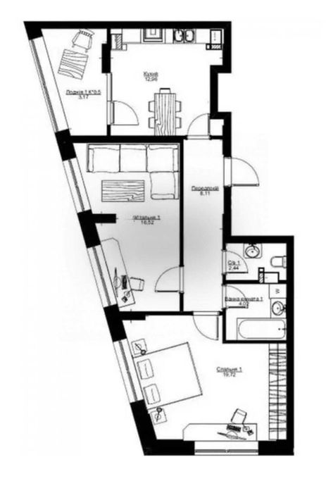 2-кімнатна квартира за адресою вул. Антоновича (площа 70,4 м²) - Atlanta.ua - фото 7