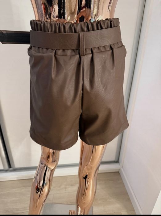 Czekoladowe spodenki szorty z wysokim stanem rozmiar XL 42 nowe