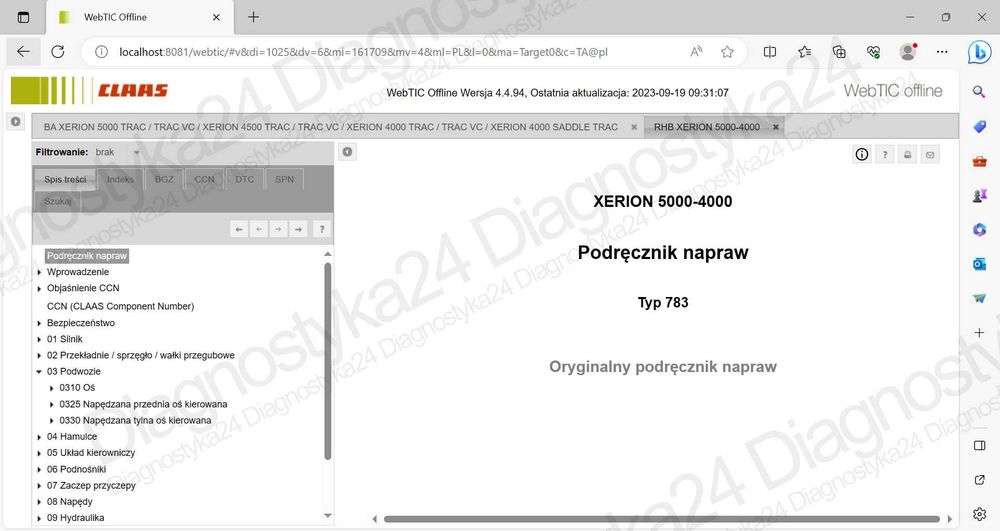 NAJNOWSZY Claas WebTic 2025.04 Instrukcja Napraw KATALOG Zdalna Instal