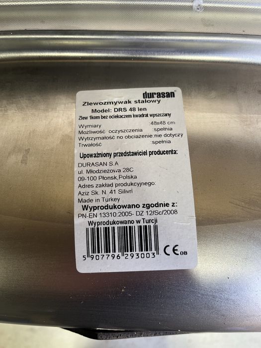 Zlewozmywak stalowy 40x40