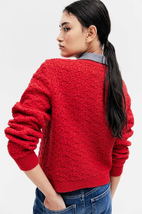 Червоний кардиган H&M L