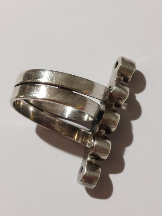 Piękny srebrny pierścionek kwarc dymny/topaz