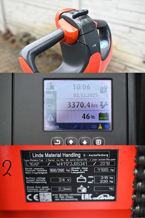 Paleciak elektryczny Linde L16 AP Triplex 480cm 2018rok FHP 455