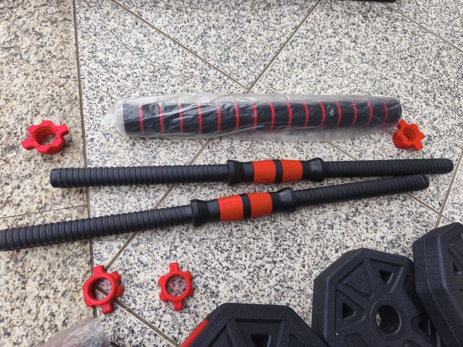 Conjunto 2 em 1 halteres/barra 40kg