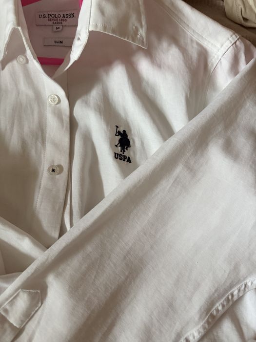 рубашка polo assn белая