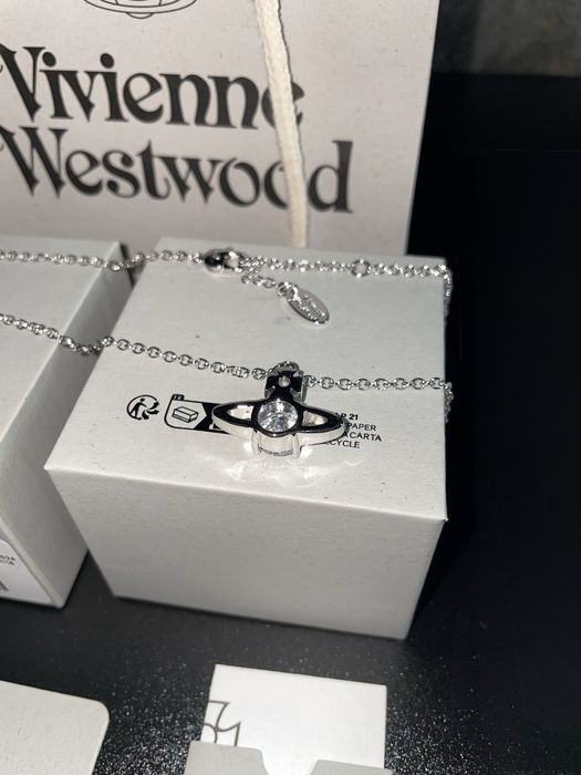 Підвіска Vivienne Westwood Reina White CZ подвеска вествуд сережки