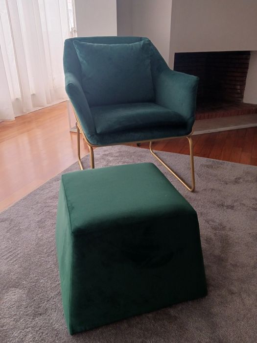 Cadeirão + pousa pés verdes