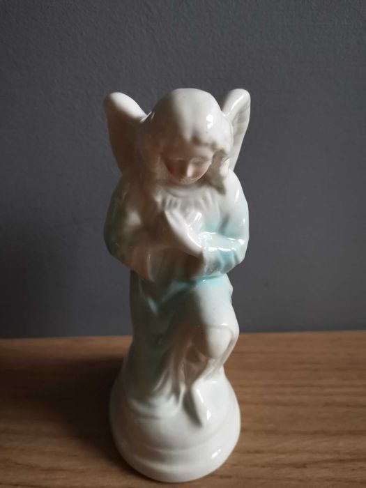 Stara figurka Anioł Śląski porcelana Jan Jezela Katowice PRL - unikat