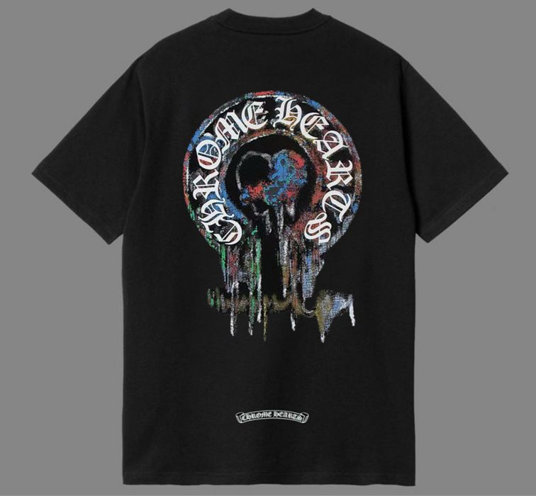 Мужская футболка Chrome Hearts Big Logo черная  унисекс Хром Хартс