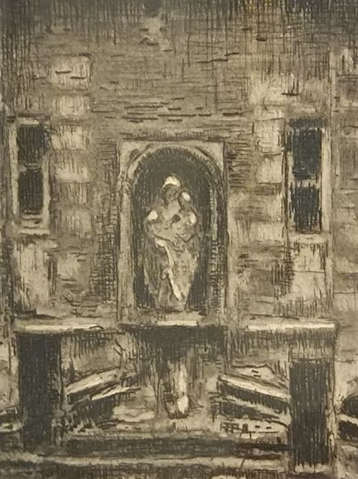 Ludwik Clesse Grafika brama Begijnhof .Antyk.