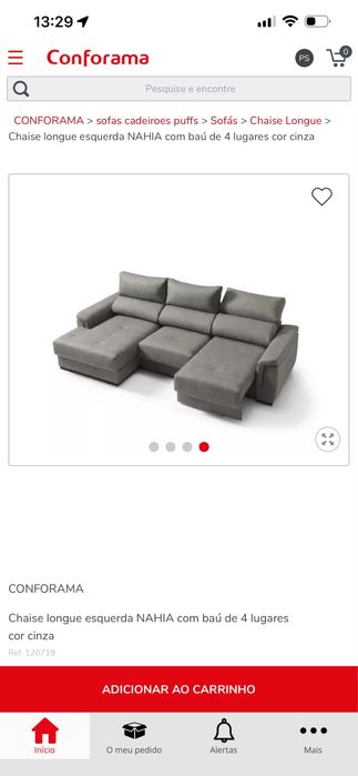 SOFA *NOVO Chaise longue NAHIA 4 lugares da conforama