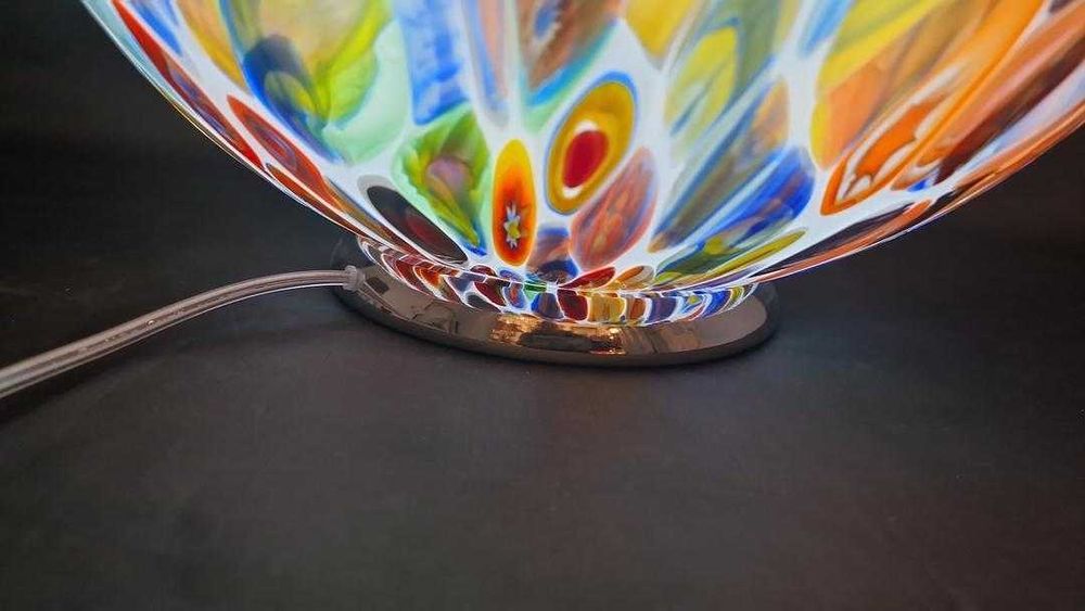 Grande Candeeiro de Mesa em Vidro Opalino Murano Século XXI Itália