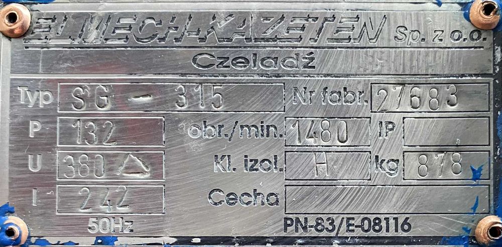 silnik elektryczny 132kW 1480obr. 3fazowy