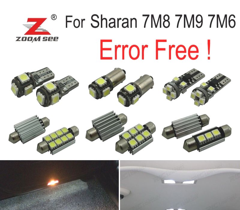 KIT COMPLETO DE 21 LÂMPADAS LED INTERIOR PARA VOLKSWAGEN VW SHARAN 7 M 8 7M9 7M6 2000-1995