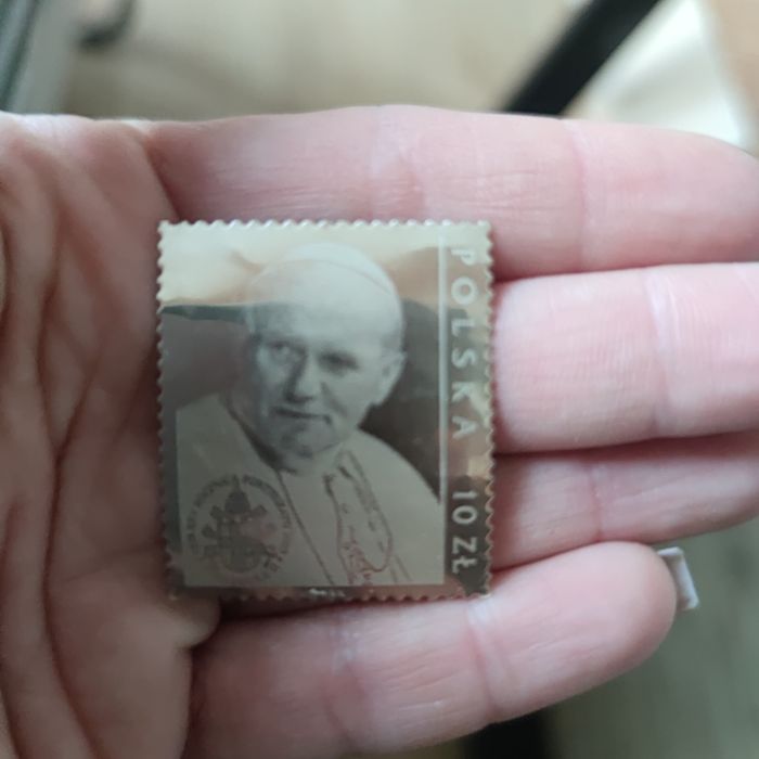 Znaczek pocztowy Jan Paweł, srebrny