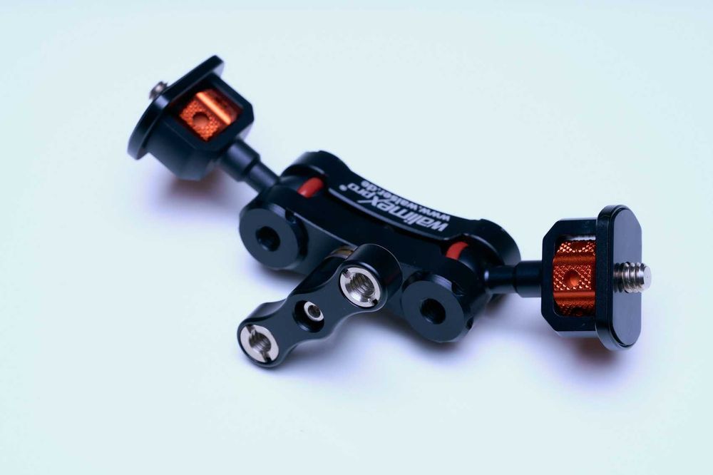 Magic Arm Premium Mini podwójny przegub śruba 1/4 z adapterami do 3/8