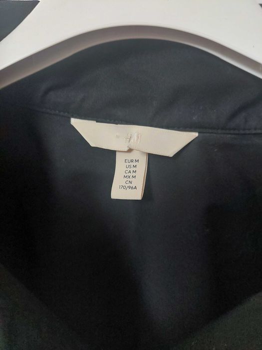 Elegancka koszula czarna przekładana  bawełna h&m M/L