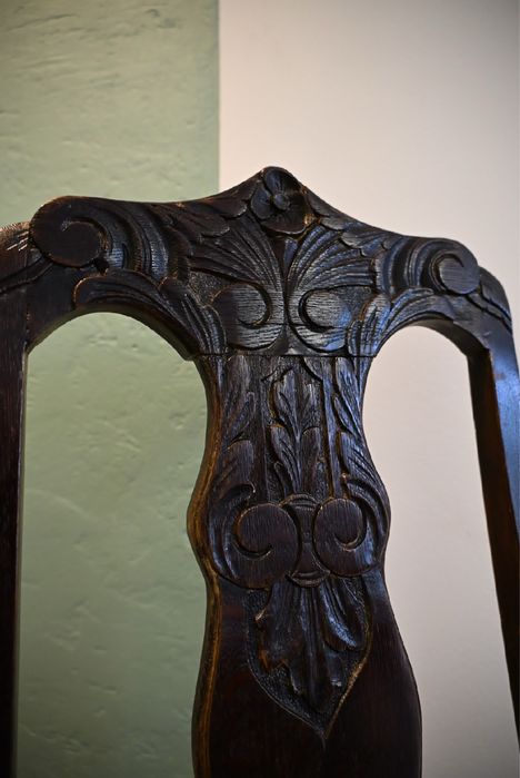 OKAZJA Stół + 6 krzeseł do renowacji dębowy międzywojenny