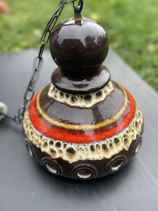 Piękna  lampa wiszaca Lampa, ceramika Jasba, vintage,Wschodnie Niemcy
