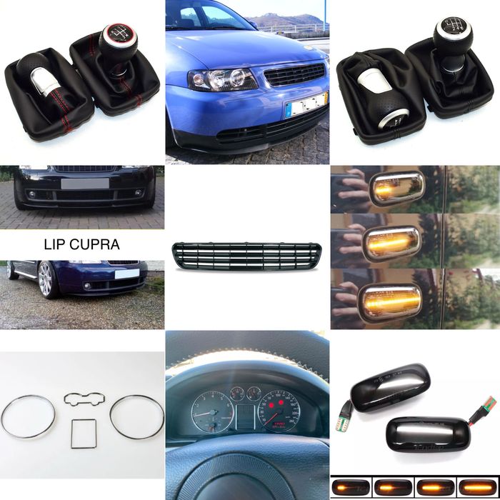 Peças Audi A3 8L NOVAS (Manete, Piscas led, Lip cupra, Display …)