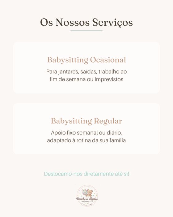 Docinho de Algodão - Babysitting em Fernão Ferro (e arredores)