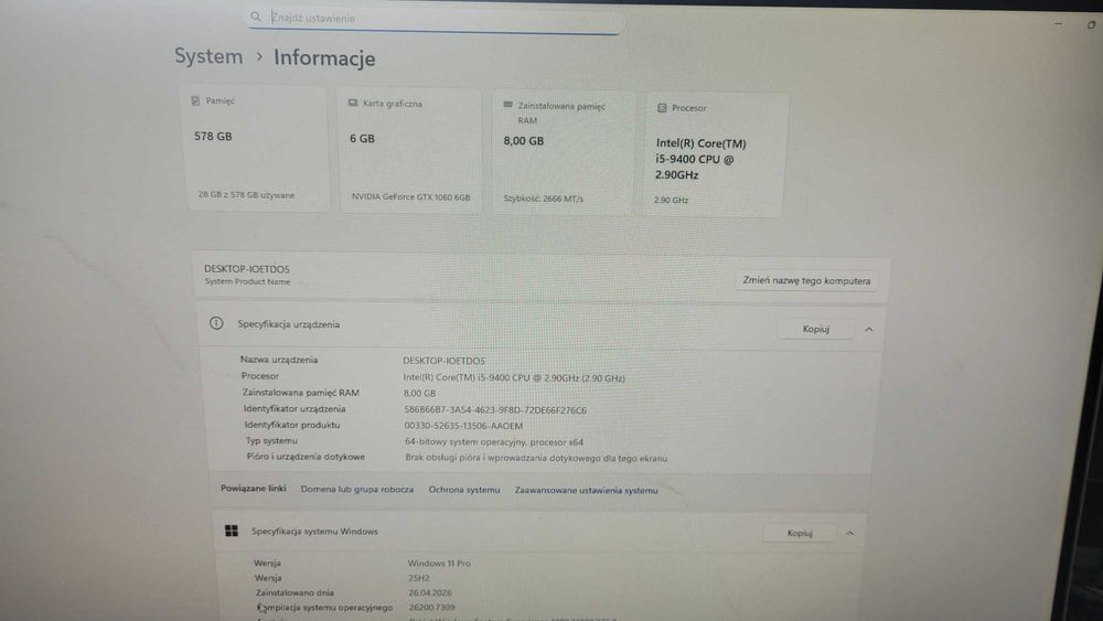 Komputer stacjonarny dla gracza sprzedam