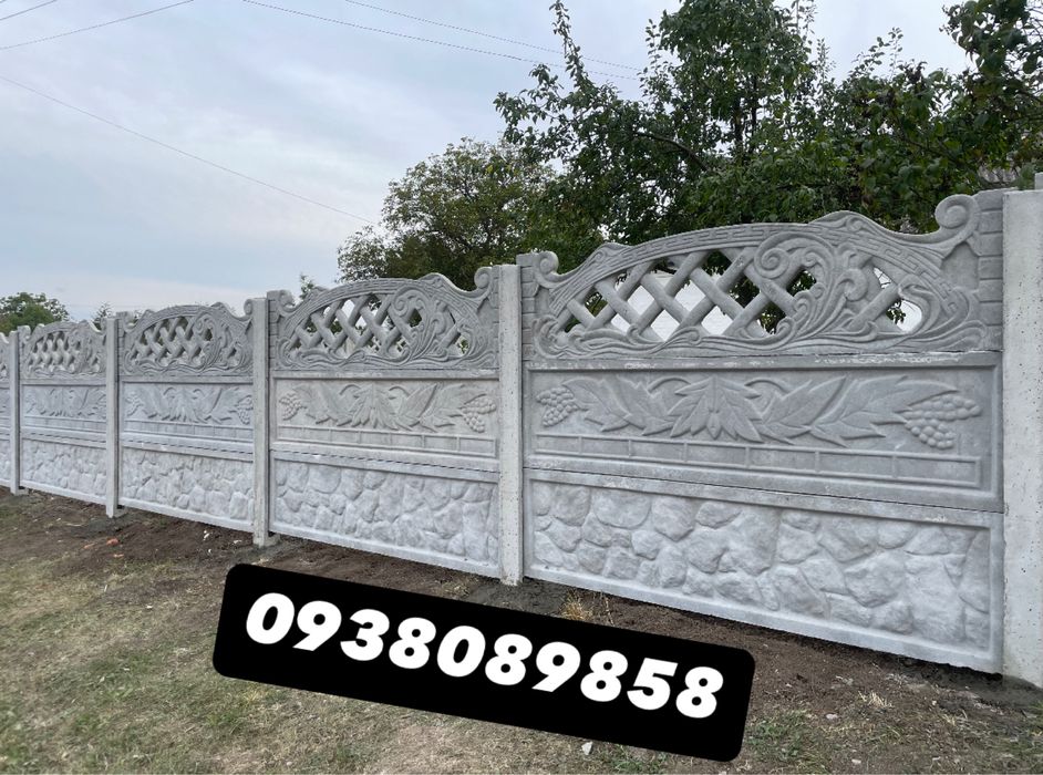 Бетонна Огорожа Евро-Забори Глянцева Огорожа Євро-Бетон Залізобетонна