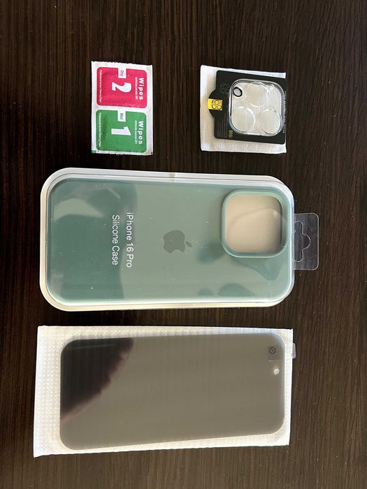Iphone 16 pro case + szkło+ szkło soczewek aparatu komplet