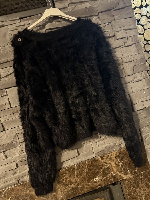 Sweter na guziki nowy alpaka rozpinany naszywki włosie rozmiar uni