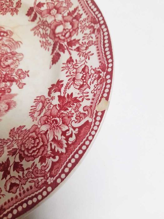 Antigo Prato Inglês Tonquin Desenho Gravado à mão Alfred Meakin