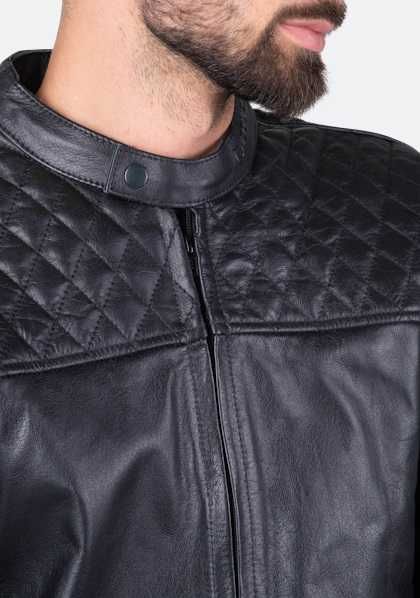 Casaco em pele genuína motard/multiuso certificado