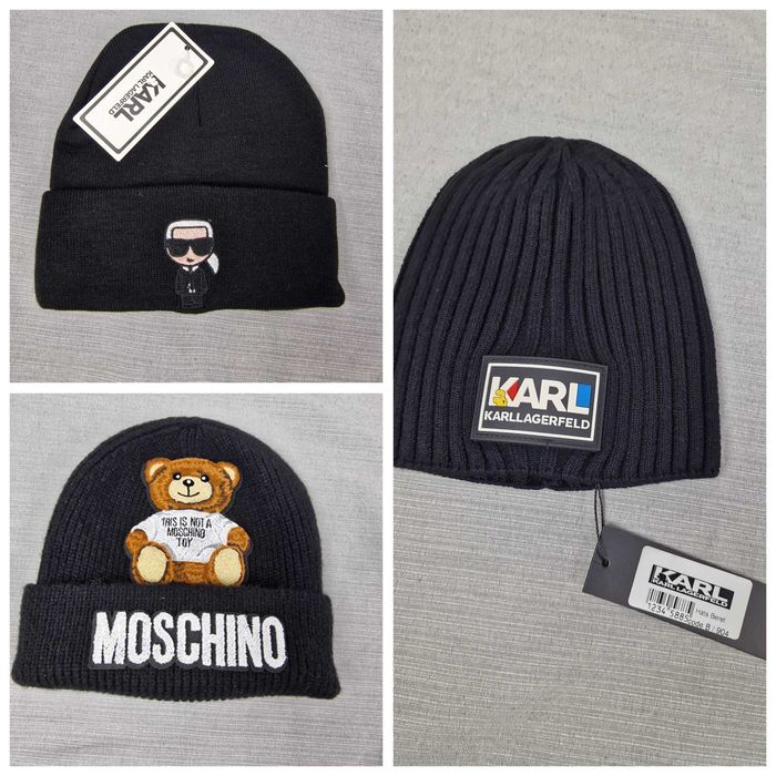 Czapka zimowa unisex premium Karl Lagerfeld Moschino czapki outlet