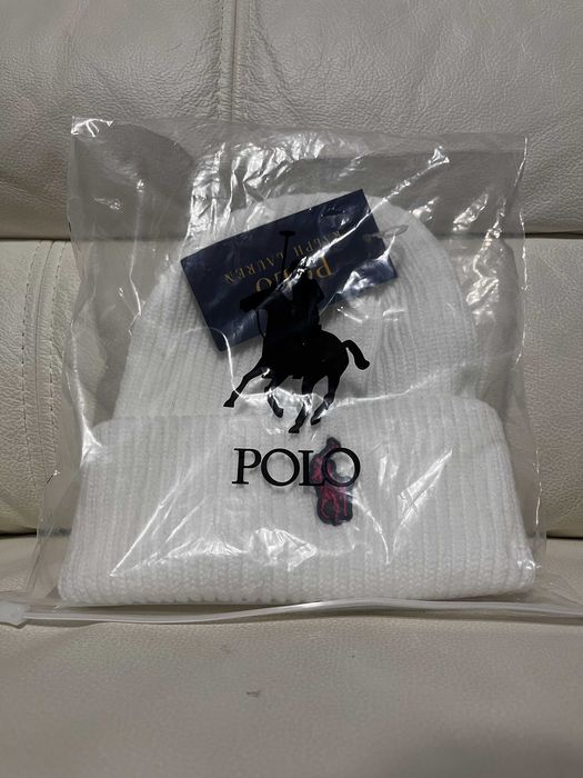 Polo Ralph Lauren Biała Zimowa Czapka