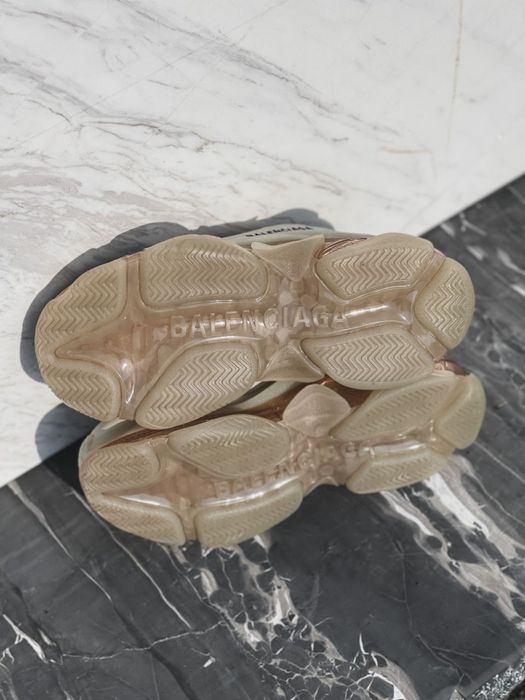 Buty Balenciaga Triple S clear sole milk beige transparent