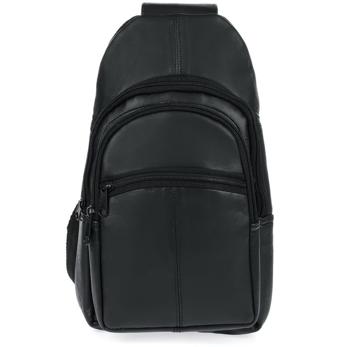 plecak skórzany crossbody/nerka bellugio - czarny