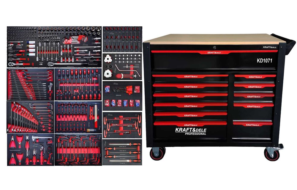 Szafka Narzędziowa Wózek Warsztatowy 12 Szuflad 541EL Z Wyposażeniem *