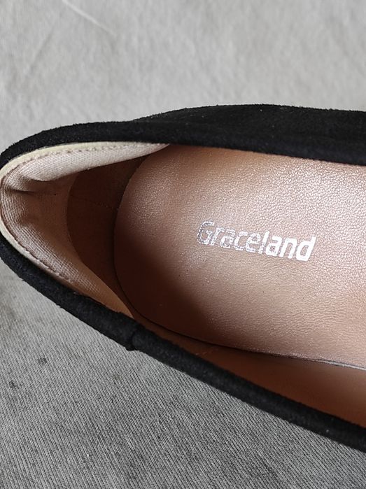 Baleriny wsuwane czarne Graceland na koturnie nr 37 jak nowe