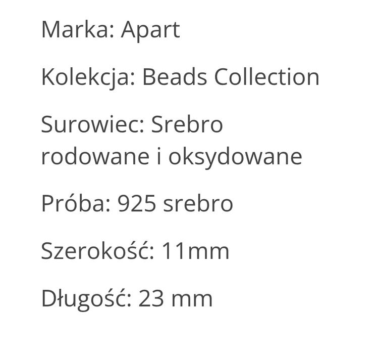 Apart charms ważka srebro