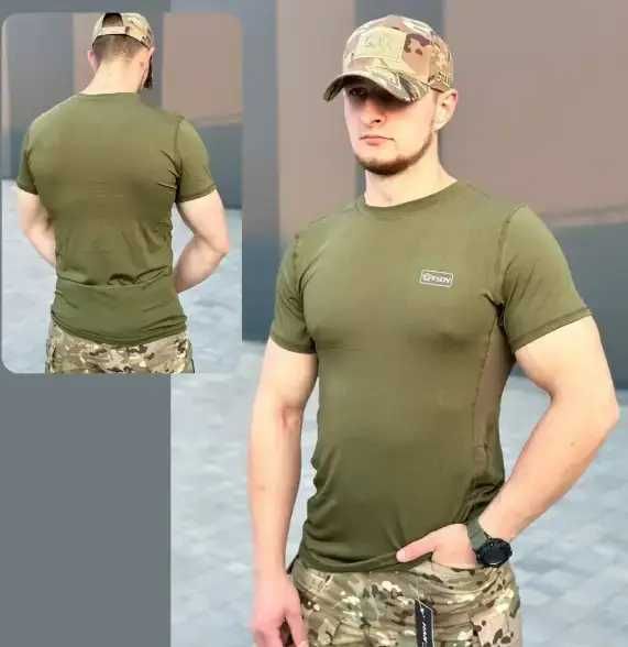 Футболка тактична  олива для військових M-2XL