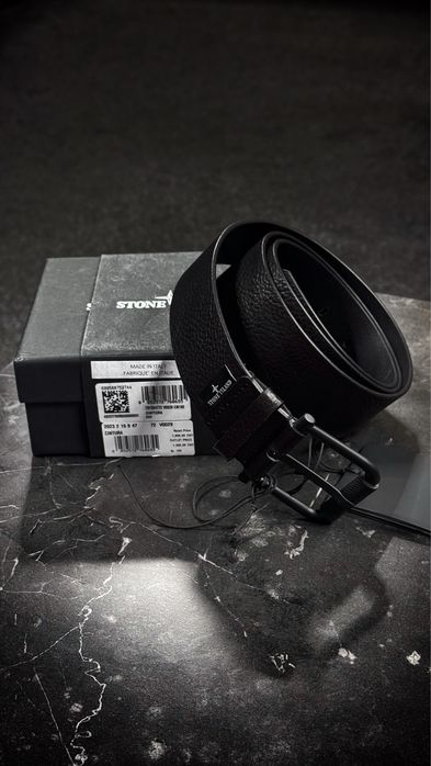 stone island black leather strap 791594772 оригинал