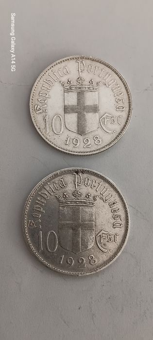 2 moedas belas de prata de 1928. Batalha de Ourique