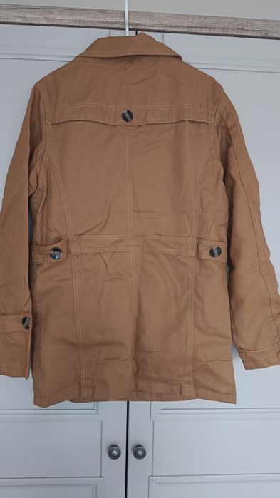 Męski płaszcz krótki beżowy jesień wiosna