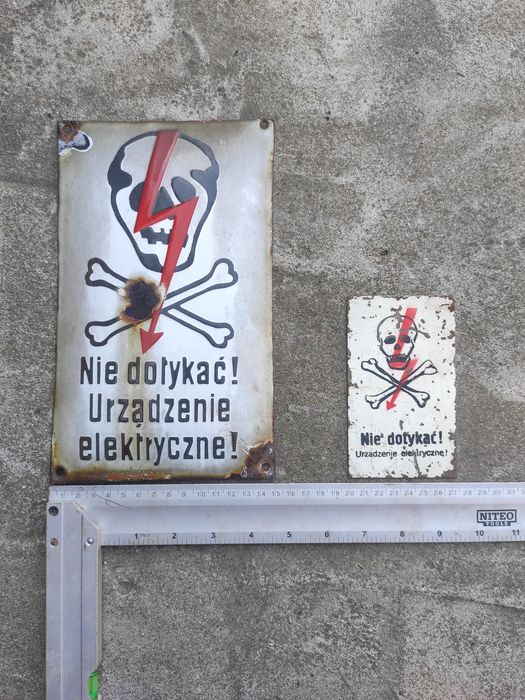 Tabliczki czaszka nie dotykać prl loft ozdoba