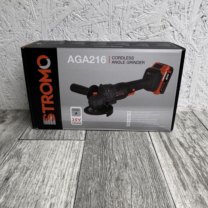 Акумуляторна болгарка Stromo AGA-216 (20V, 4Ah, з АКБ)