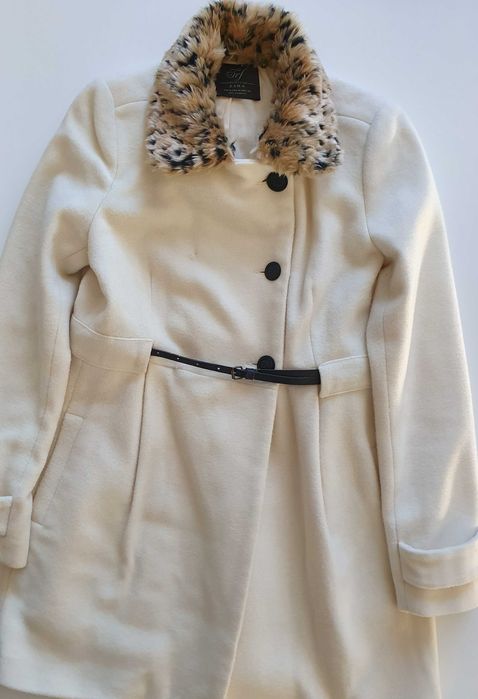 Płaszczyk damski krótki , ecru, Zara, rozm.M