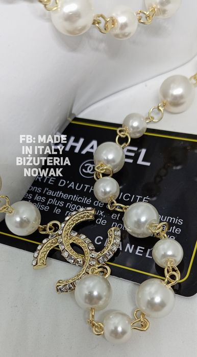 Naszyjnik korale cc sztuczne perły chanel